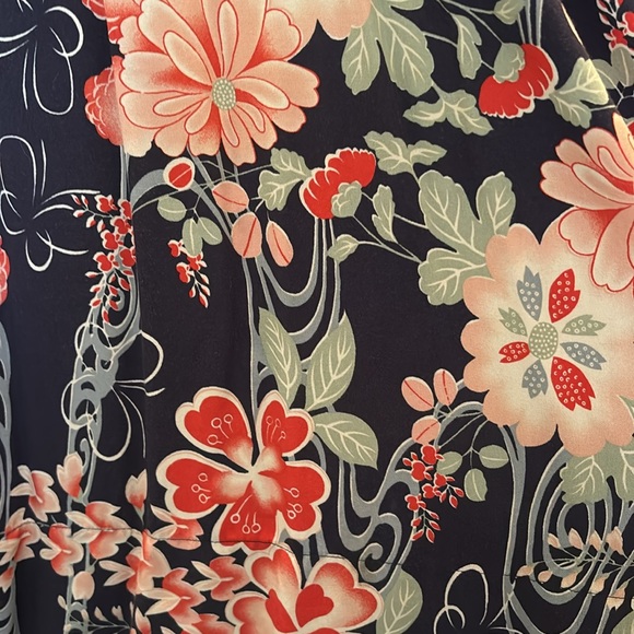 Lucky Brand Floral Empire Waist Side Zip Dress Size: Large - Picture 5 of 8